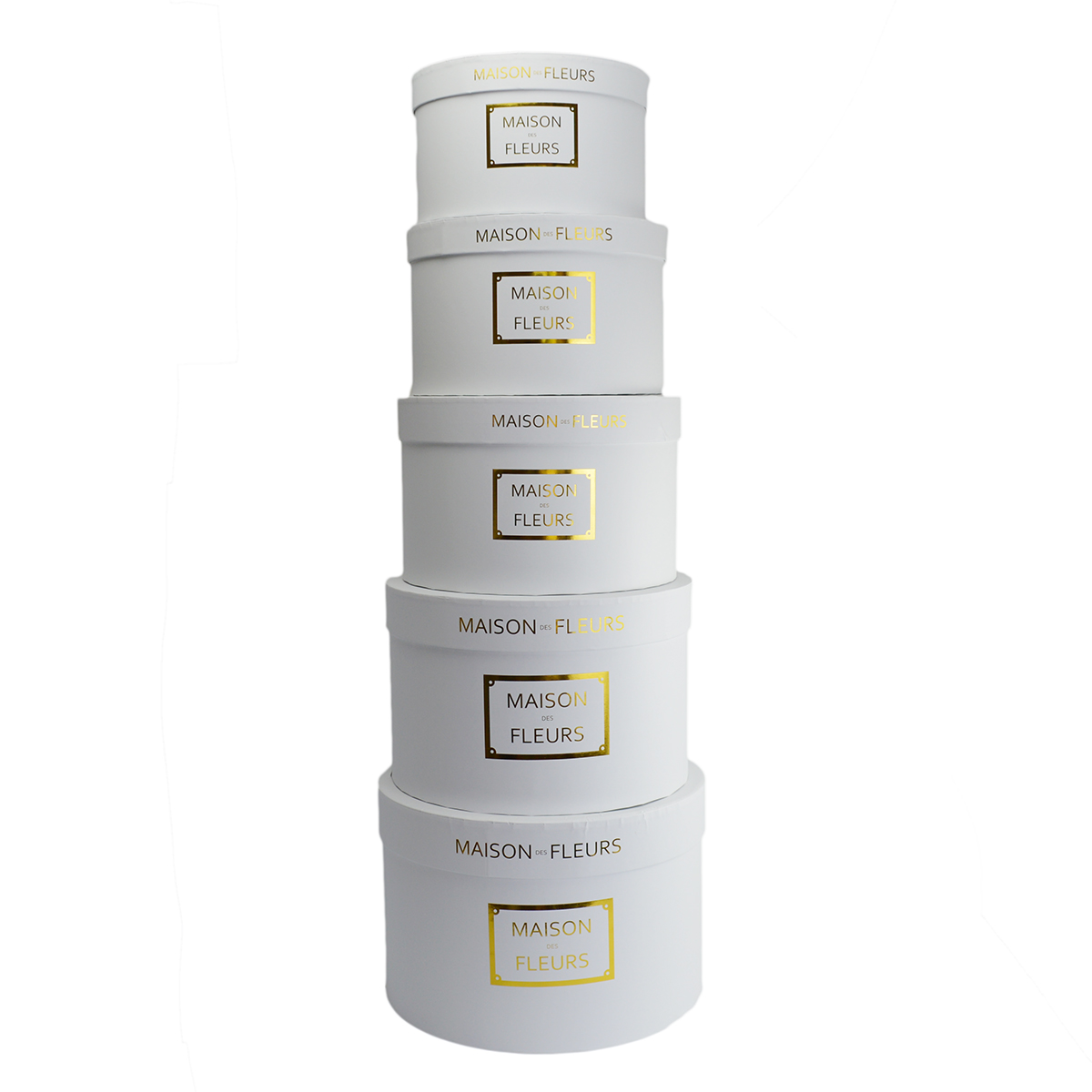Cutii Set 5 Rotunde Albe MAISON DES FLEURS AFO