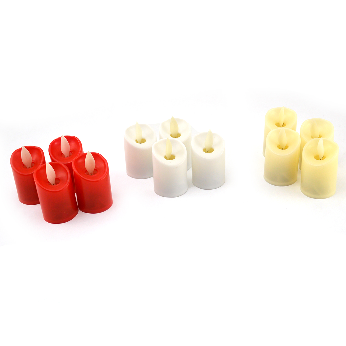 Set 12 lumanari led culori mixte atingere reala