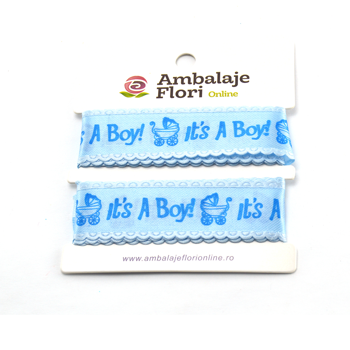 Panglica din satin Its a boy bleo 2.5cm AFO