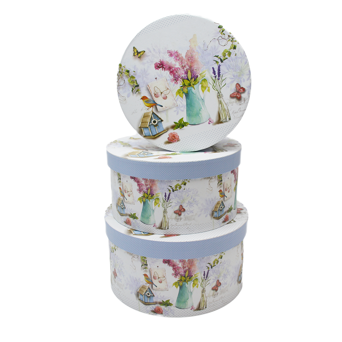 Set 3 cutii rotunde bleo Heaven