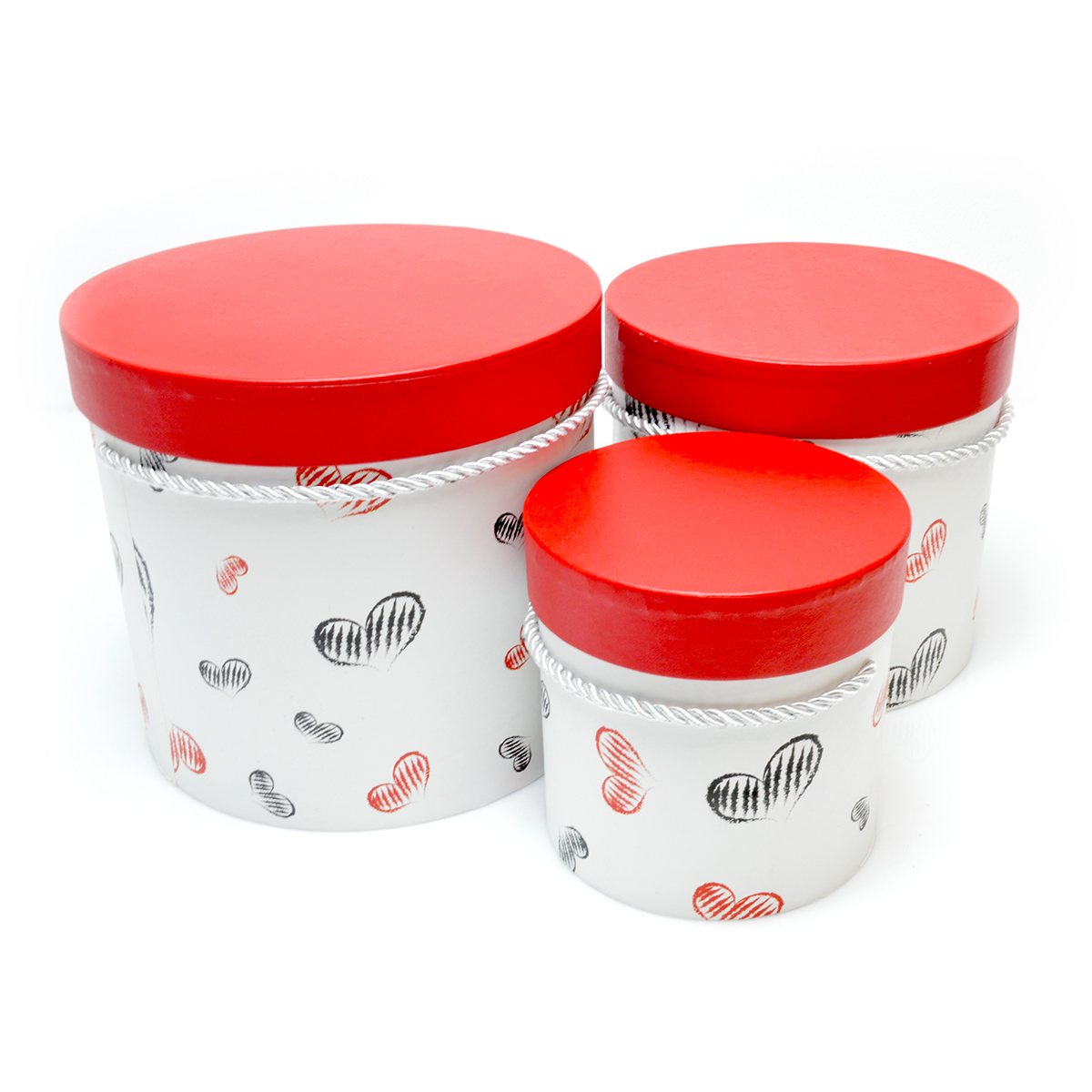 Set 3 cutii rotunde fancy hearts AFO