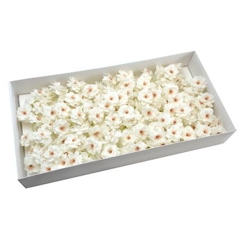 Set 50 ramuri floare de cires din sapun parfum si atingere reala alb afo