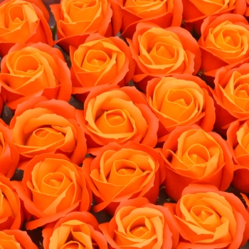 Set 50 trandafiri sapun parfumati atingere reala DUO portocaliu orange C23-53 afo