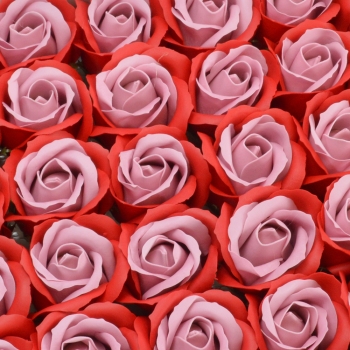 Set 50 trandafiri sapun parfumati atingere reala DUO rosu roze C23-63 afo