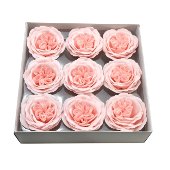 Set 9 buc trandafiri austin de sapun parfumati atingere reala roz