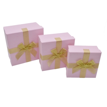 Set 3 cutii patrate medii funda aurie roz carbon AFO