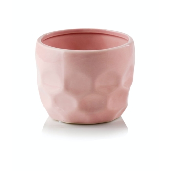 Ghiveci ceramica fagure bol roz 12x10cm
