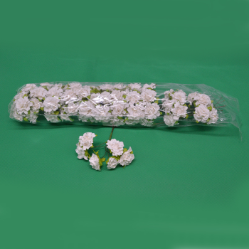Set 72 flori hartie pe sarma crem L365