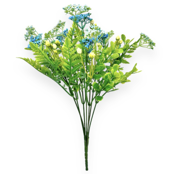 Buchet 7 Fire Artificiale Achillea Albastru si Bleo