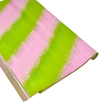 Celofan set 50 coli diagonale verde si roz pal