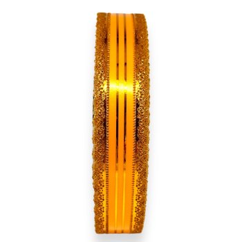 Rola plastic 3CM ORANGE cu margine si fir auriu