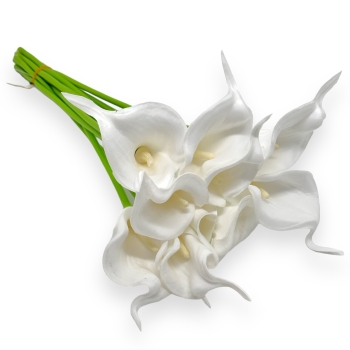Buchet 10 fire Cala Lily siliconat alb