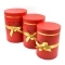 Set 3 cutii cilindrice flower cu medalion rosu AFO
