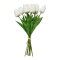 Buchet 9 fire Lalele Mici siliconate Alb