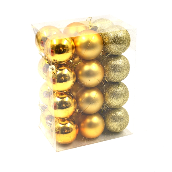 Set 24 globuri auriu 4.5cm